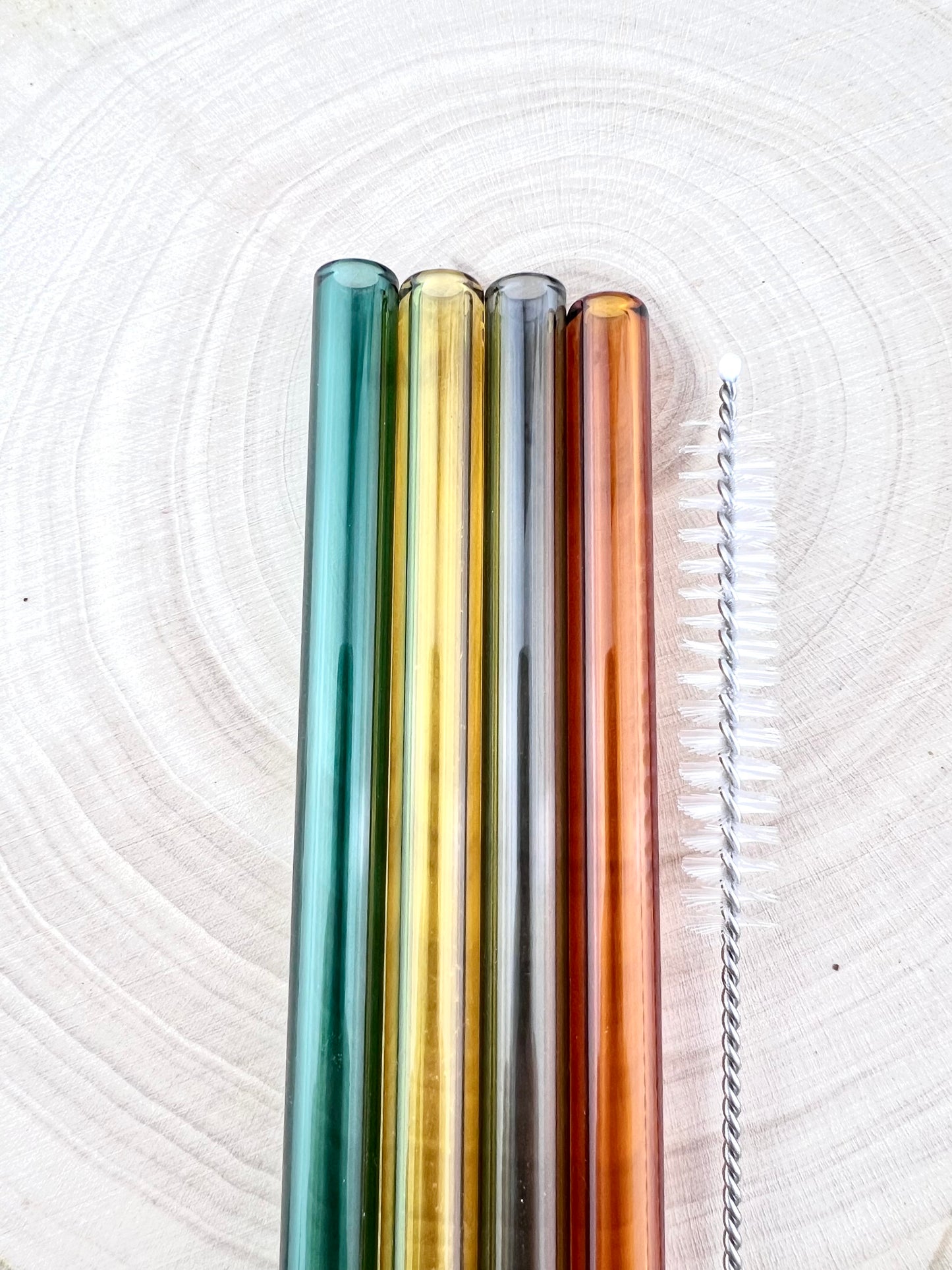 4 Pack of Fall Colored Glass Straws - Fall STRAW Pack | Reusable Straws | Fall Straws | Party Favors | Straw Party Pack | Straw Packs