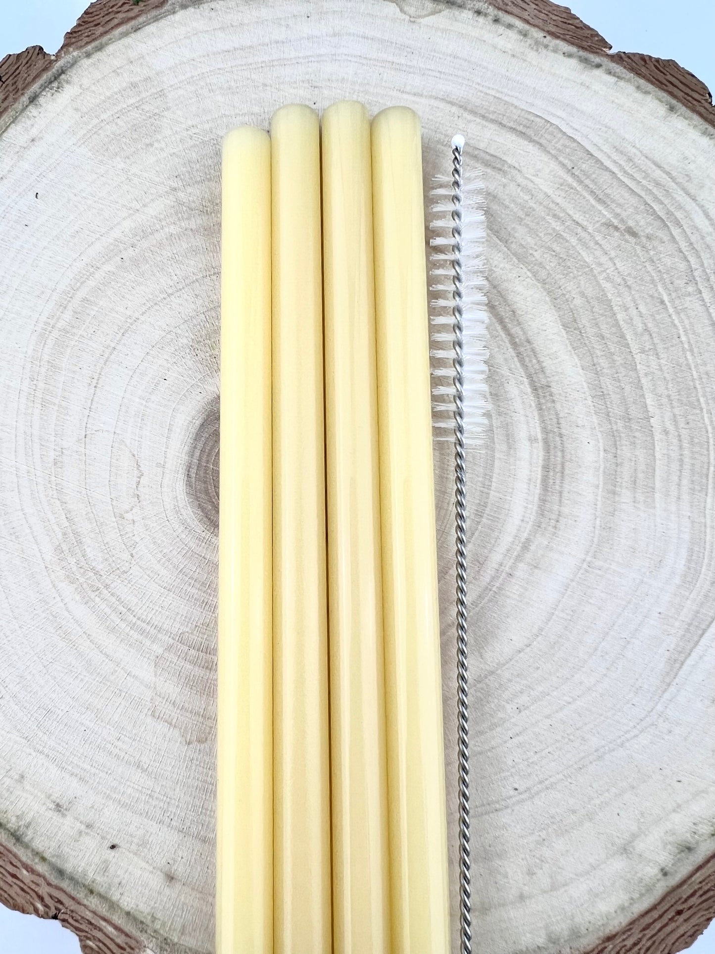 4 or 8 Pack of Opaque Yellow Glass Straws - Opaque Yellow STRAW Pack | Reusable Straws | Opaque Yellow Straws | Party Favors | Straw Party Pack | Straw Packs