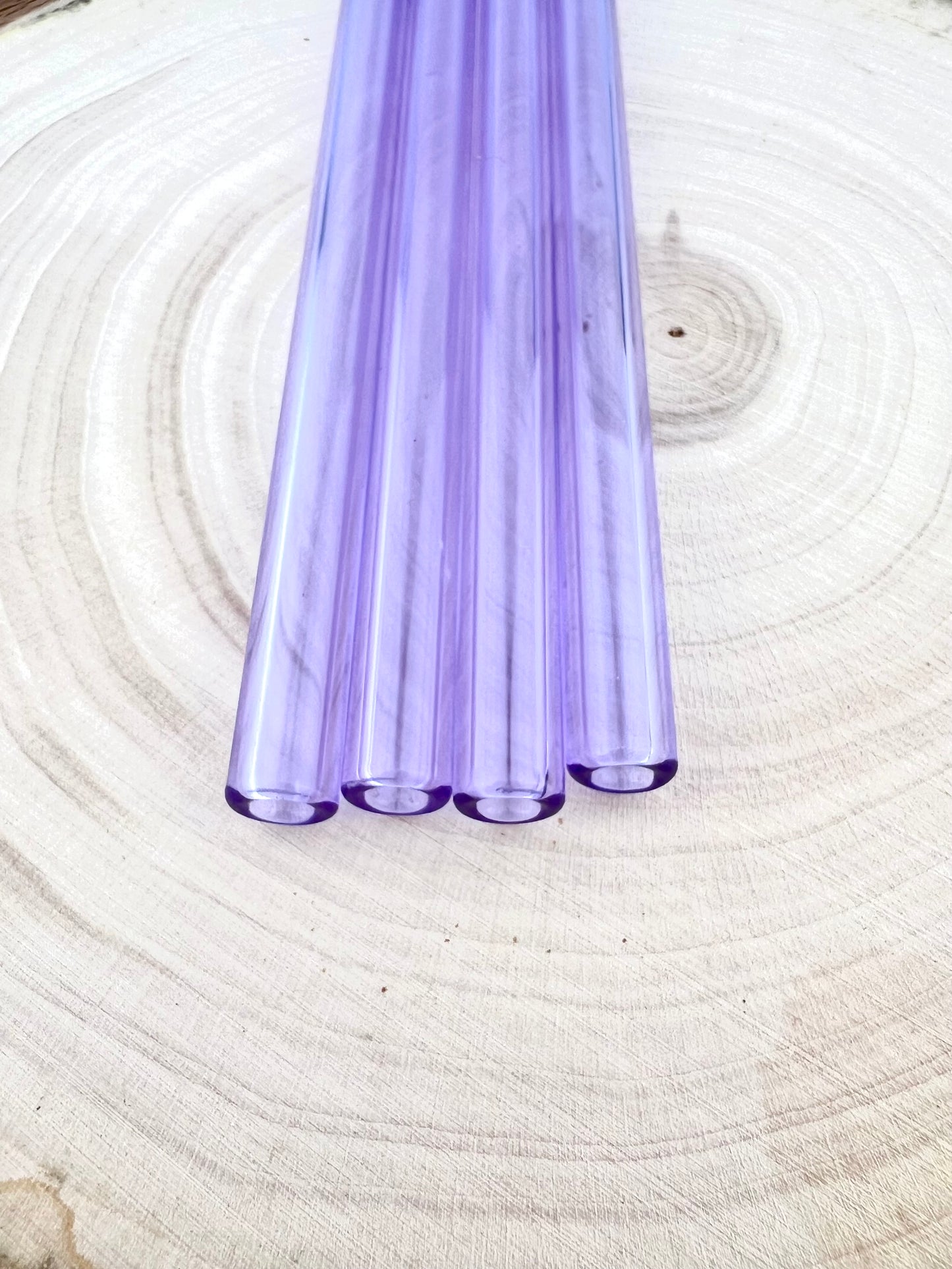 4 or 8 Pack of Purple Glass Straws - Purple STRAW Pack | Reusable Straws | Purple Straws | Party Favors | Straw Party Pack | Straw Packs