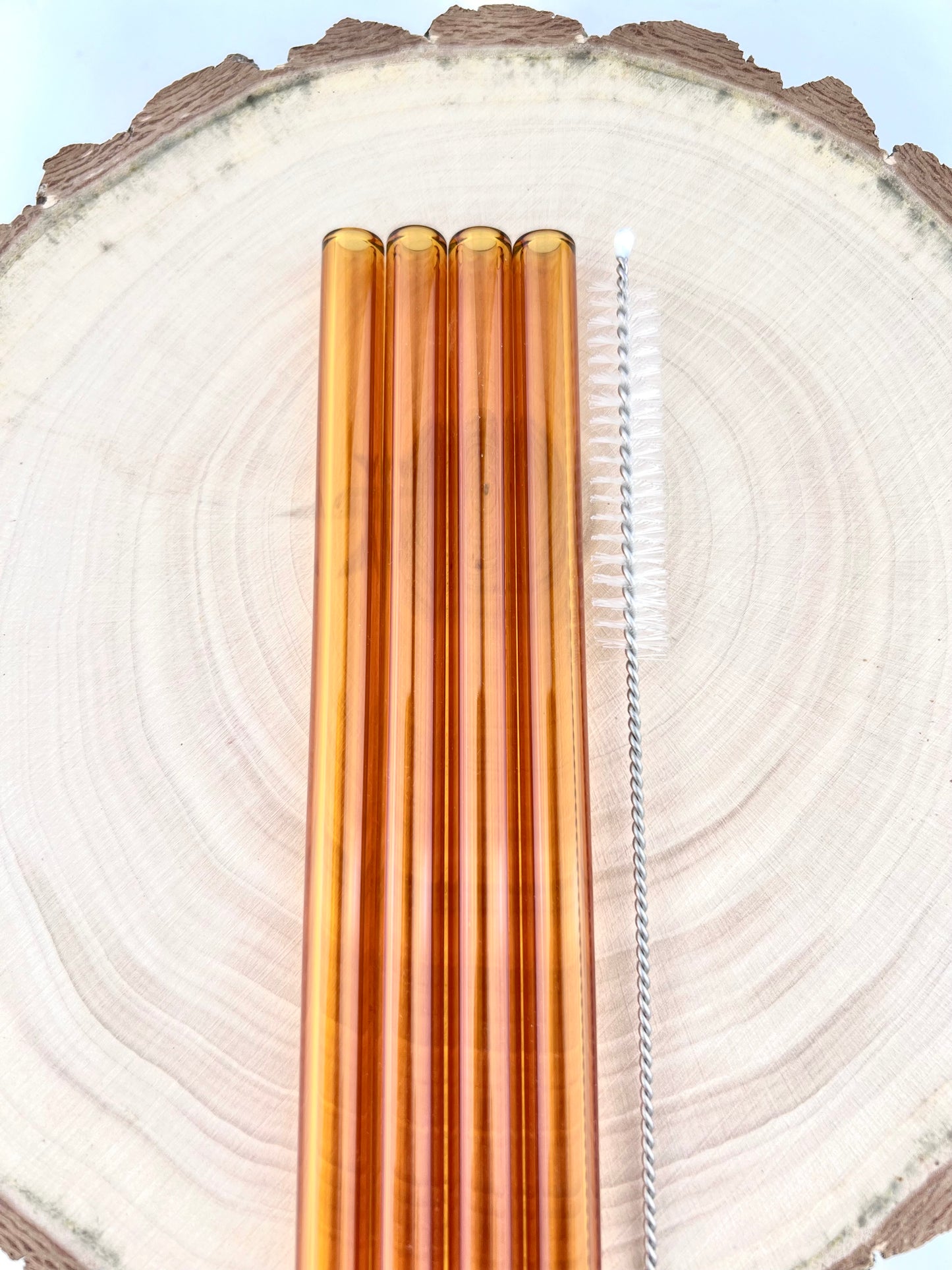 4 or 8 Pack of Amber Glass Straws - Amber STRAW Pack | Reusable Straws | Amber Straws | Party Favors | Straw Party Pack | Straw Packs