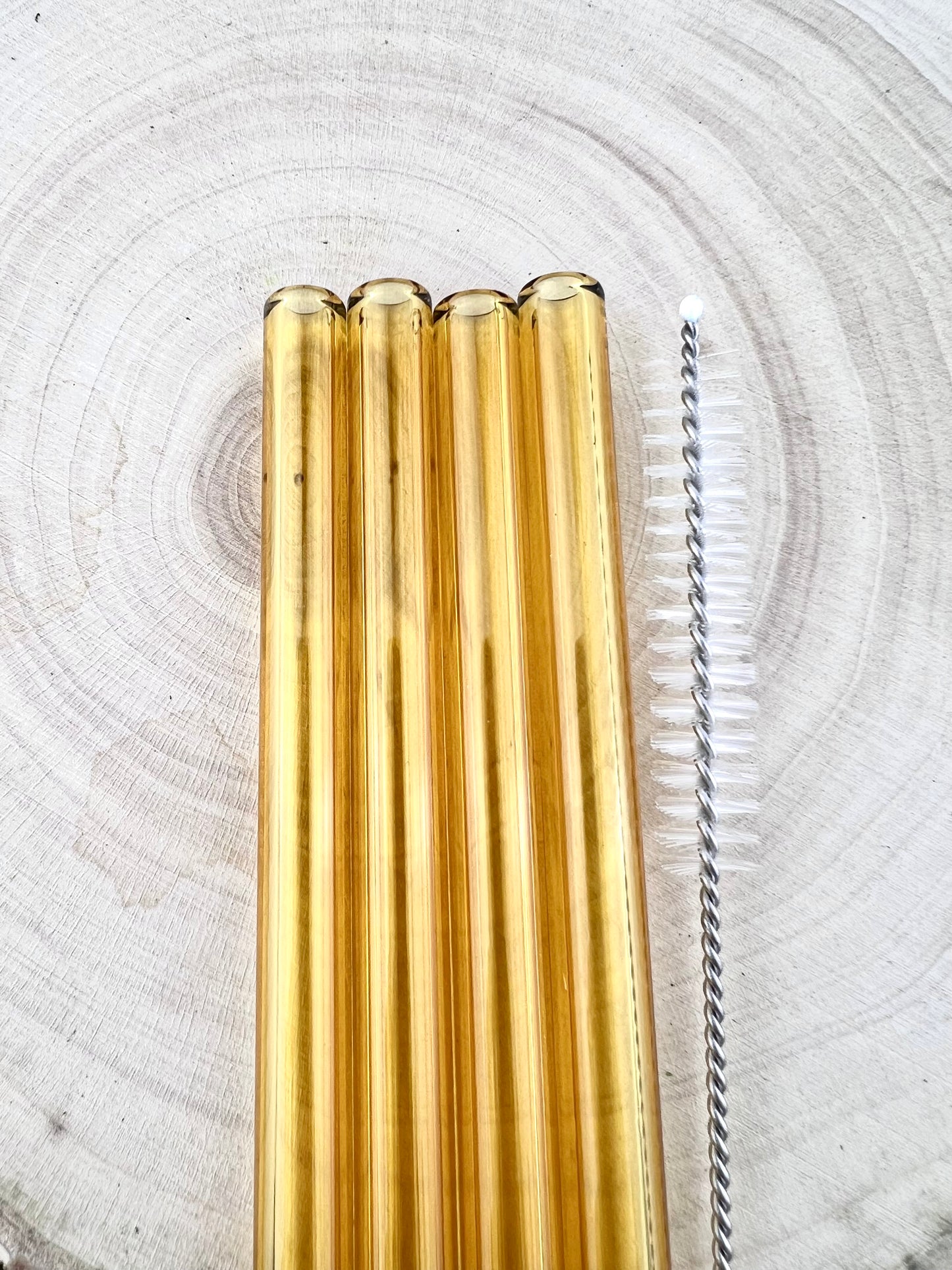 4 or 8 Pack of Yellow Glass Straws - Yellow STRAW Pack | Reusable Straws | Yellow Straws | Party Favors | Straw Party Pack | Straw Packs
