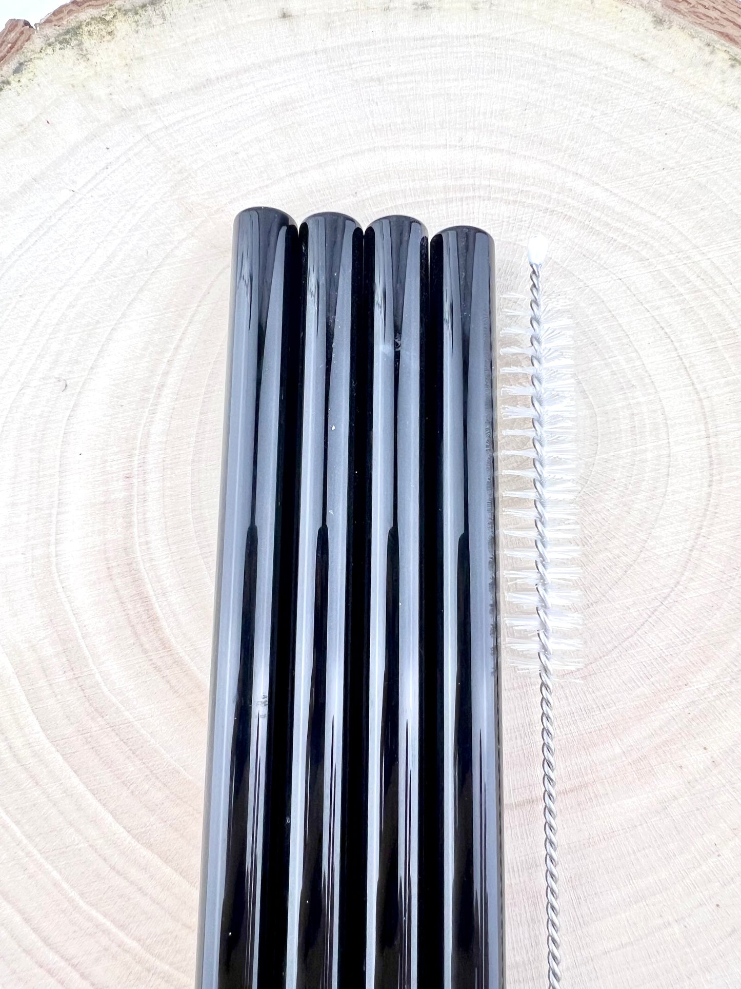 4 or 8 Pack of Black Glass Straws - Black STRAW Pack | Reusable Straws | Black Straws | Party Favors | Straw Party Pack | Straw Packs