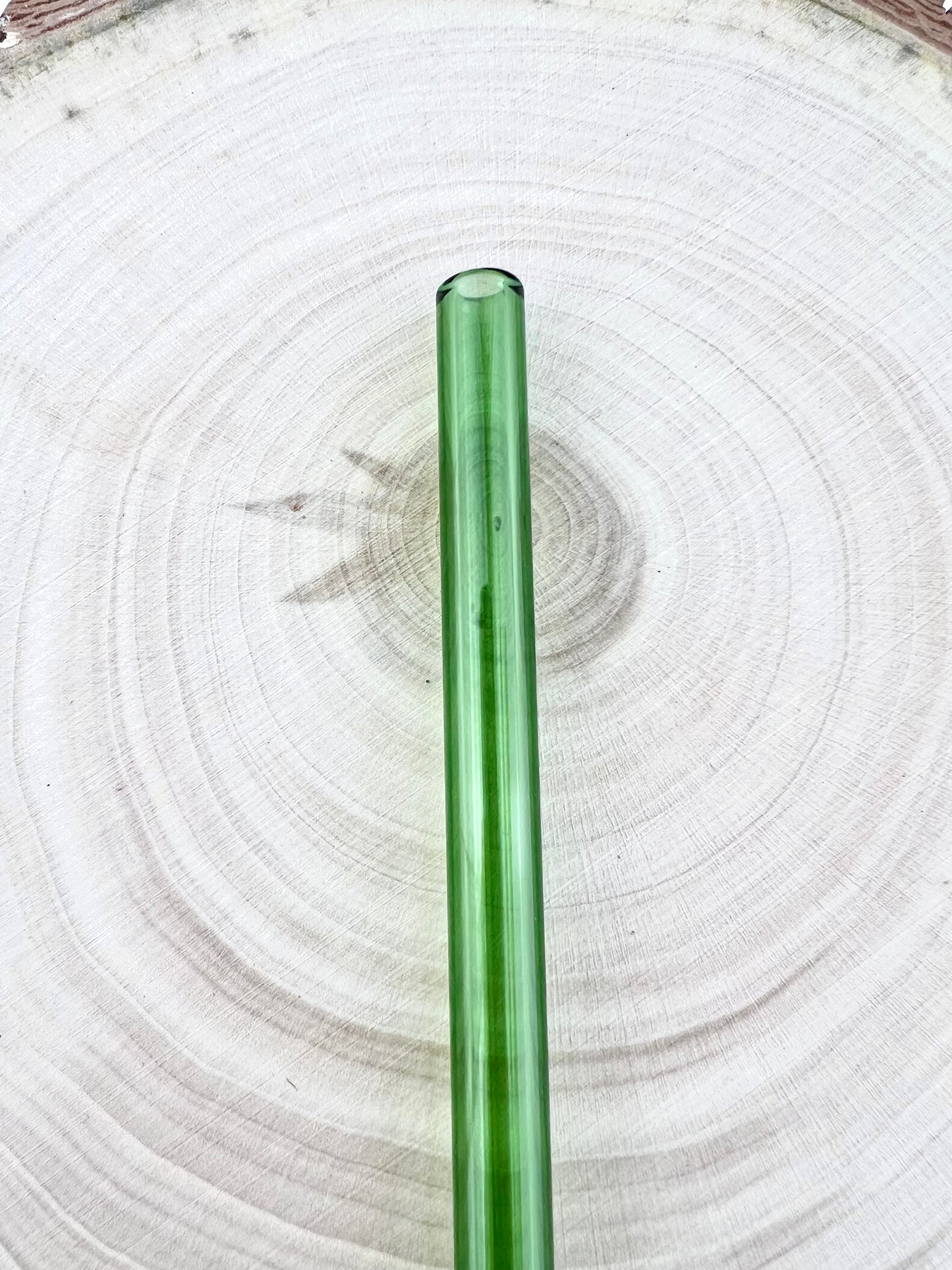 Green GLASS STRAW - Green Straws | Reusable Straws | Eco Friendly Straws | Tumbler Straws | Colored Straws | Glass Straws | Cocktail Straws
