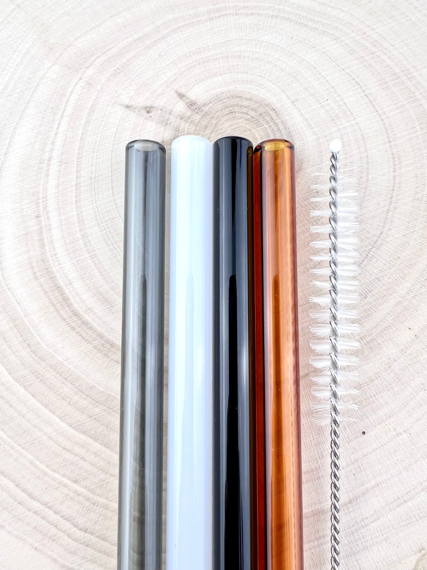 4 Pack of Neutral Colored Glass Straws - Neutral STRAW Pack | Reusable Straws | Neutral Straws | Party Favors | Straw Party Pack | Straw Packs