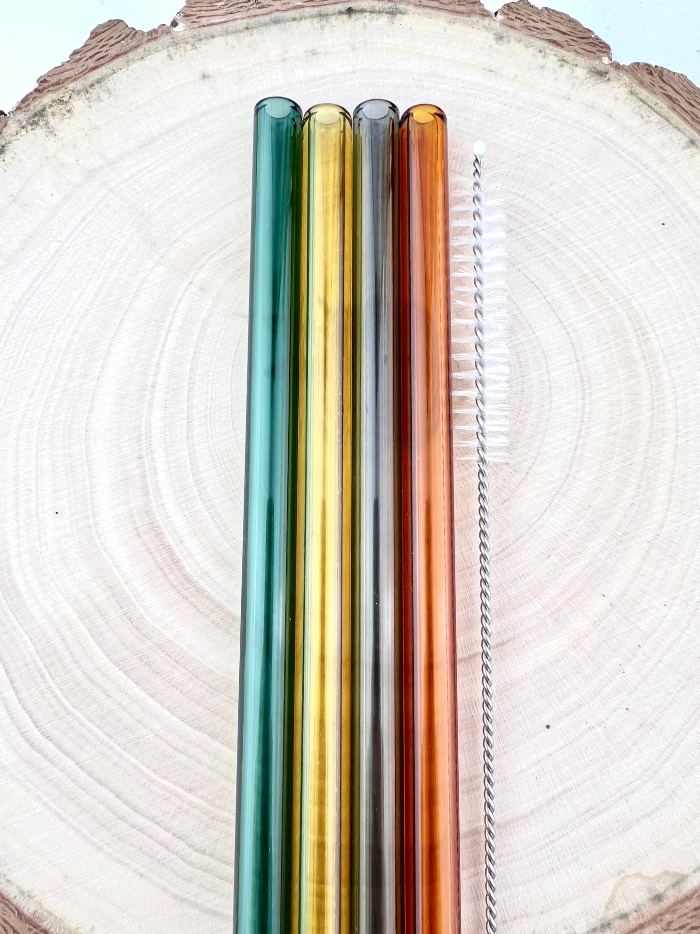 4 Pack of Fall Colored Glass Straws - Fall STRAW Pack | Reusable Straws | Fall Straws | Party Favors | Straw Party Pack | Straw Packs
