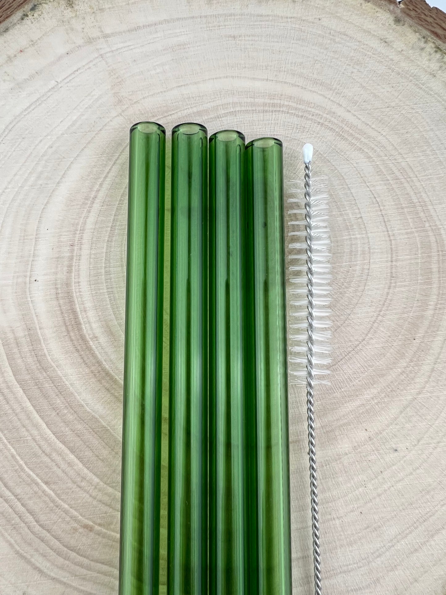 4 or 8 Pack of Green Glass Straws - Green STRAW Pack | Reusable Straws | Green Straws | Party Favors | Straw Party Pack | Straw Packs