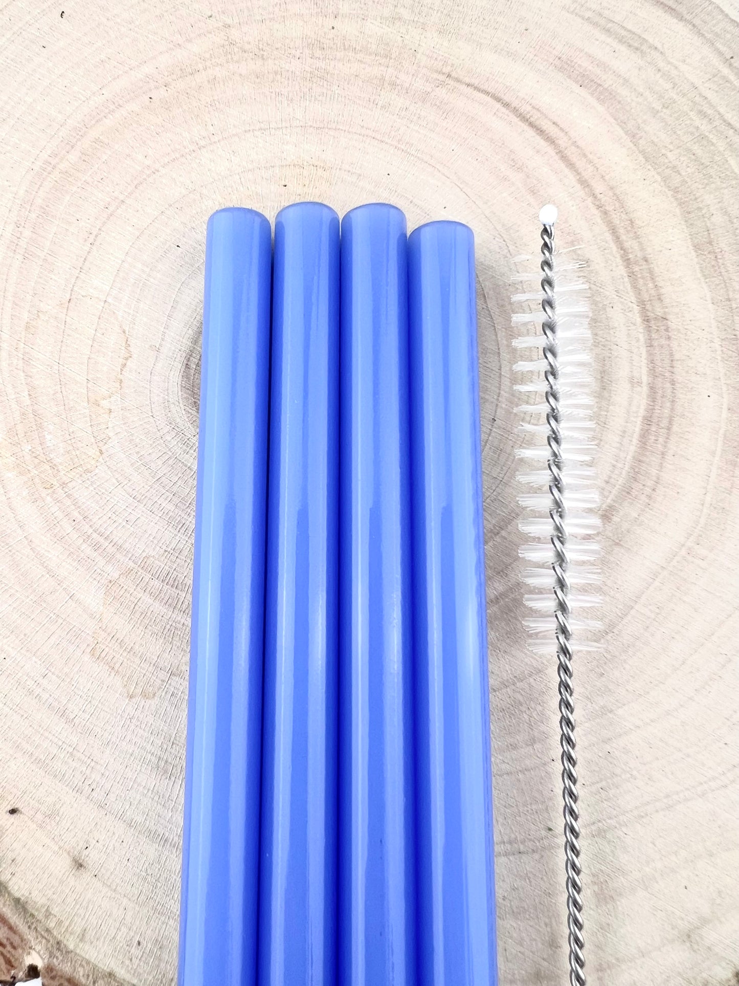 4 or 8 Pack of Milky Blue Glass Straws - Milky Blue STRAW Pack | Reusable Straws | Milky Blue Straws | Party Favors | Straw Party Pack | Straw Packs